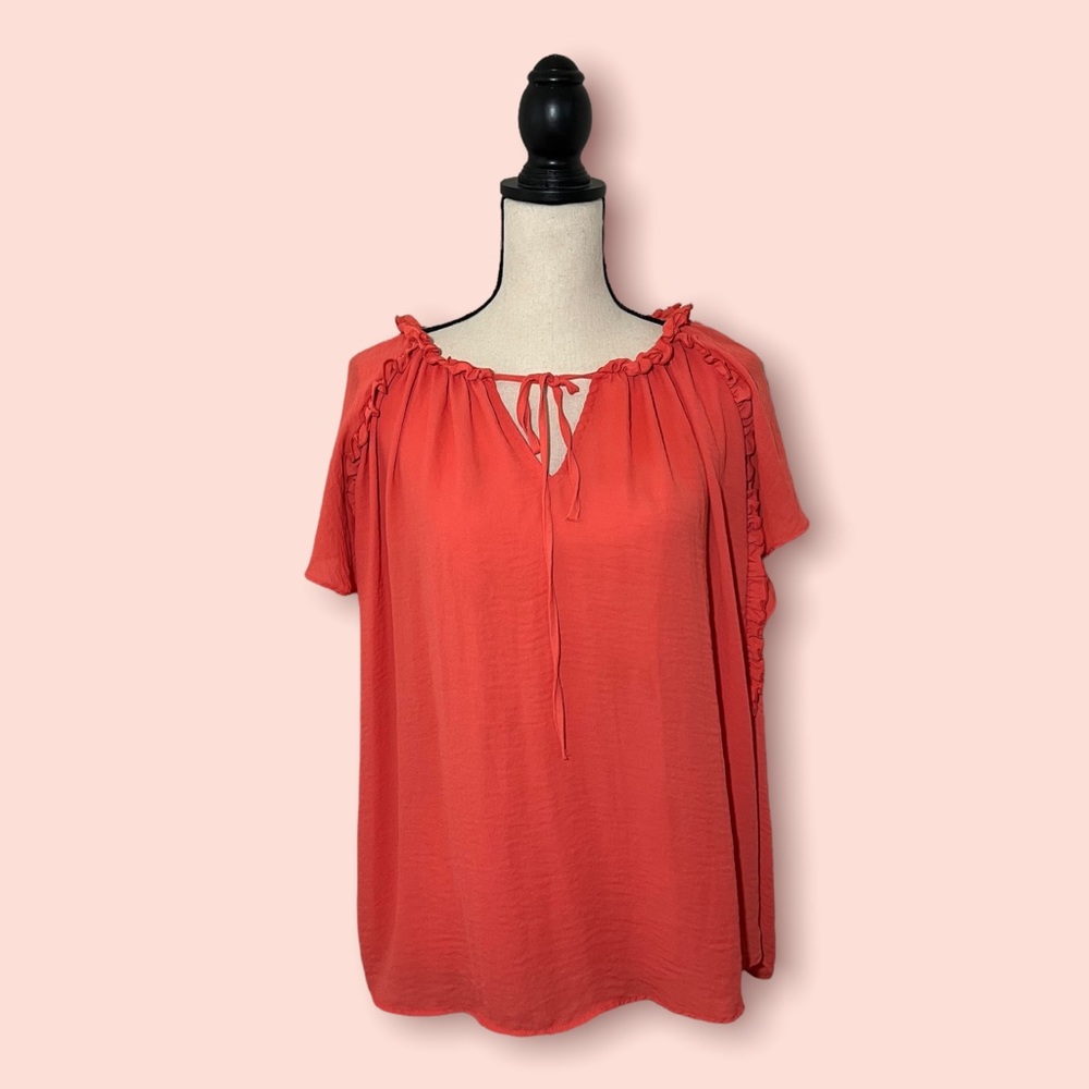 WORTHINGTON Relaxed Keyhole Blouse